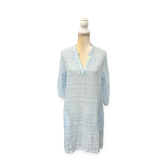 Ruby Yaya Blue Tunic Dress Size S Small 3/4 Sleeve - Picture 1 of 7